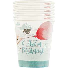 Стаканы бумажные MESHU "Сute bunny", 200мл, 6шт.