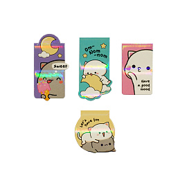 Закладки магнитные для книг, 4шт., MESHU "Cute kittens", ламинация с блестками фото Закладки магнитные для книг, 4шт., MESHU "Cute kittens", ламинация с блестками