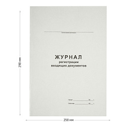 Журнал регистрации входящих документов А4, 48л., картон хром-эрзац, на скобе, блок офсетный