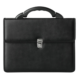 Портфель OfficeSpace "Siena", кожзам, черный, 2 отделения, метал. замок фото Портфель OfficeSpace "Siena", кожзам, черный, 2 отделения, метал. замок