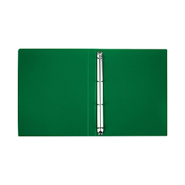 Папка на 4 кольцах СТАММ А4, 25мм, 500мкм, пластик, зеленая