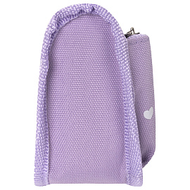 Пенал мягкий ЮНЛАНДИЯ, 2 отделения, полиэстер, "Heart", фиолетовый, 21х6х9 см, 270259