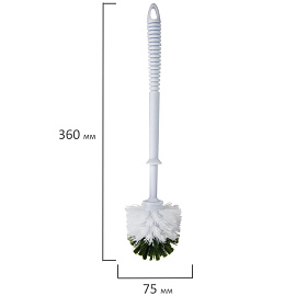 Ершик для унитаза без подставки, пластик, бело-зеленый, ЛЮБАША, 603628