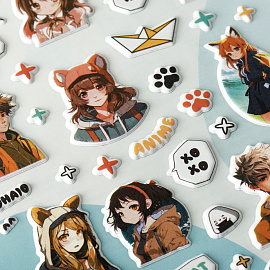 Наклейки объемные MESHU "Neko", 10*23см, пакет европодвес фото Наклейки объемные MESHU "Neko", 10*23см, пакет европодвес