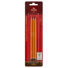 Набор карандашей ч/г Koh-I-Noor "1580" 3шт., H, HB, B, трехгранный, заточен., блистер, европодвес