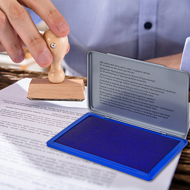 Штемпельная подушка TRODAT IDEAL, 160х90 мм, металлический корпус, синяя, 9074Мс, 153127 фото Штемпельная подушка TRODAT IDEAL, 160х90 мм, металлический корпус, синяя, 9074Мс, 153127