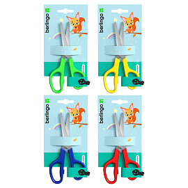 Ножницы детские Berlingo 13,5см, ассорти, европодвес фото Ножницы детские Berlingo 13,5см, ассорти, европодвес