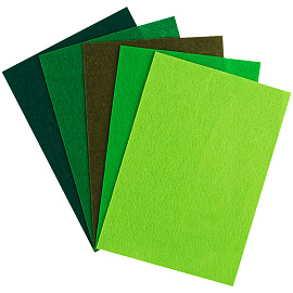 Фетр ArtSpace, А4, 5л., 5цв., 2мм, оттенки зеленого