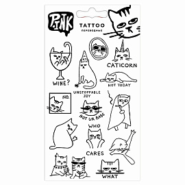 Наклейки-тату переводные АССОРТИ, Ч/Б, 11х20 см, PY