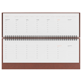 Планинг недатированный, 56л., 330*130мм, кожзам, BG "Nebraska. Brown", коричневый