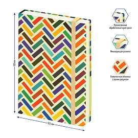 Ежедневник недатированный, В6, 136л., кожзам, Berlingo "Geometry", с рисунком