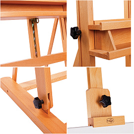 Мольберт напольный студийный Гамма "Студия", 54*55*171(236)см, бук фото Мольберт напольный студийный Гамма "Студия", 54*55*171(236)см, бук