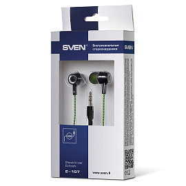 Наушники Sven E-107 черные/зеленые