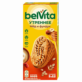 Печенье песочное BelVita Утреннее с фундуком и мёдом 225 г