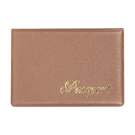 Обложка для паспорта OfficeSpace "Fusion" мягкий полиуретан, капучино, тиснение золотом