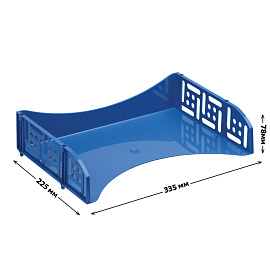 Лоток для бумаг горизонтальный СТАММ "Field", широкая загрузка, сине-голубой фото Лоток для бумаг горизонтальный СТАММ "Field", широкая загрузка, сине-голубой