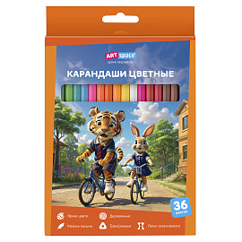 Карандаши цветные ArtSpace "School mood", 36цв., шестигранные, заточен., картон. упак., европодвес