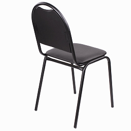 Стул для посетителей РС00Л, черный каркас, кожзам черный фото Стул для посетителей РС00Л, черный каркас, кожзам черный