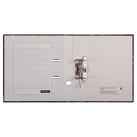 Папка-регистратор OfficeSpace, 50мм, мрамор, черная, нижний метал. кант фото Папка-регистратор OfficeSpace, 50мм, мрамор, черная, нижний метал. кант