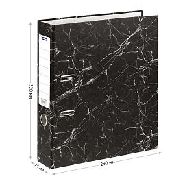 Папка-регистратор OfficeSpace, 75мм, мрамор, черная, бюджет фото Папка-регистратор OfficeSpace, 75мм, мрамор, черная, бюджет