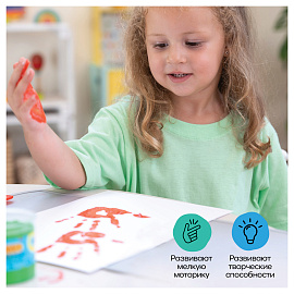 Краски пальчиковые JOVI (Испания), 5 цветов по 35 мл, на водной основе, в баночках, 540