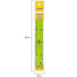 Линейка 20 см гибкая ЮНЛАНДИЯ "FLEX", пластиковая, тонированная, зеленая, 210758