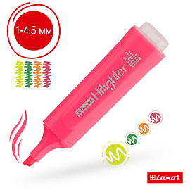 Набор текстовыделителей Luxor "Textliter" 04цв., 1-4,5мм, чехол с европодвесом фото Набор текстовыделителей Luxor "Textliter" 04цв., 1-4,5мм, чехол с европодвесом