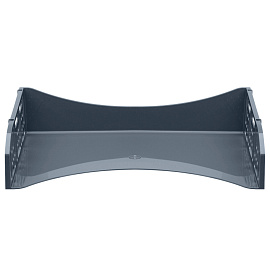 Лоток для бумаг горизонтальный СТАММ "Field", широкая загрузка, серый фото Лоток для бумаг горизонтальный СТАММ "Field", широкая загрузка, серый