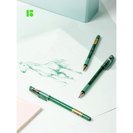 Ручка шариковая Berlingo "xGold" зеленая, 0,7мм, игольчатый стержень, грип фото Ручка шариковая Berlingo "xGold" зеленая, 0,7мм, игольчатый стержень, грип