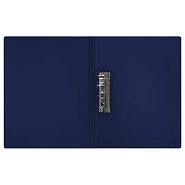 Папка с боковым зажимом СТАММ "Герб" А4, 17мм, 700мкм, пластик, сапфир