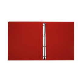 Папка на 4 кольцах СТАММ А4, 25мм, 500мкм, пластик, красная
