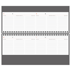 Планинг недатированный, 56л., 330*130мм, балакрон, BG "Ariane. Dark red