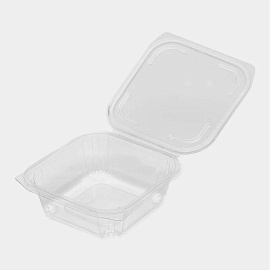 Контейнер одноразовый с крышкой ЮП-РКСП 165х170х53 мм 750 мл прозрачный (300 штук в упаковке)