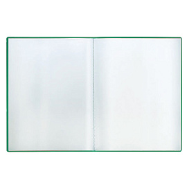 Папка с 40 вкладышами СТАММ А4, 21мм, 500мкм, пластик, зеленая фото Папка с 40 вкладышами СТАММ А4, 21мм, 500мкм, пластик, зеленая