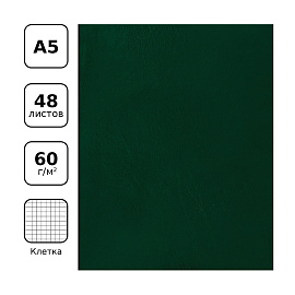 Тетрадь 48л., А5 клетка BG, бумвинил, зеленый