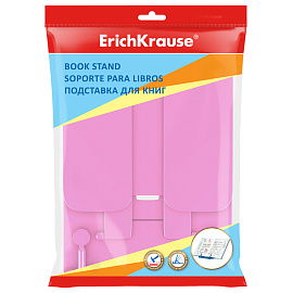 Подставка для книг и учебников ERICH KRAUSE "Pastel", пластиковая, розовая, 53532
