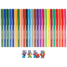 Фломастеры Мульти-Пульти "Енот во Франции", 24цв., смываемые, картон, европодвес фото Фломастеры Мульти-Пульти "Енот во Франции", 24цв., смываемые, картон, европодвес