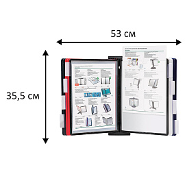 Демосистема настенная с 10 цветными панелями А4, черная, BRAUBERG "SOLID", 236721