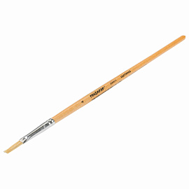 Кисть ПИФАГОР, ЩЕТИНА, плоская, № 4, деревянная лакированная ручка, 200871