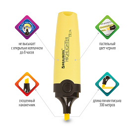 Набор текстовыделителей BRAUBERG 6 шт., АССОРТИ, "DELTA PASTEL", линия 1-5 мм, 151736