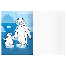 Раскраска с цв. фоном А4, 16 стр., ТРИ СОВЫ "Мамы и малыши