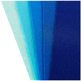 Фетр ArtSpace, А4, 5л., 5цв., 2мм, оттенки синего