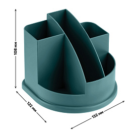 Настольная подставка СТАММ "Авангард", пластиковая, темно-зеленая фото Настольная подставка СТАММ "Авангард", пластиковая, темно-зеленая