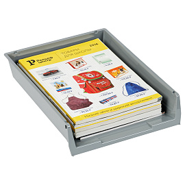 Лоток для бумаг горизонтальный СТАММ "Респект", сетчатый, серый