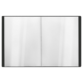 Папка с 20 вкладышами СТАММ "Стандарт" А4, 14мм, 600мкм, пластик, черная