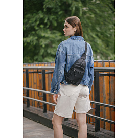 Рюкзак однолямочный HEIKKI PROMPT (ХЕЙКИ), 2 отделения, черный, 30х16х6 см, 273926