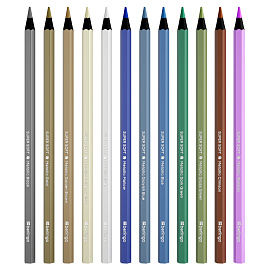 Карандаши цветные металлик Berlingo "SuperSoft. Metallic", 12цв., заточен., европодвес фото Карандаши цветные металлик Berlingo "SuperSoft. Metallic", 12цв., заточен., европодвес