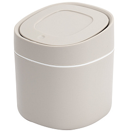 Контейнер, урна, ведерко для мусора с микролифтом НАСТОЛЬНОЕ, 2,8 л, 155х135 мм, серый, BOOMHOUSE (БУМХАУС), 238899