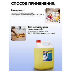Средство для мытья посуды Золушка Лимон гель 5 л (канистра)