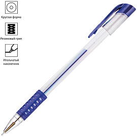Ручка гелевая OfficeSpace синяя, 0,5мм, грип, игольчатый стержень фото Ручка гелевая OfficeSpace синяя, 0,5мм, грип, игольчатый стержень